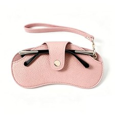 Soft Leather Sunglasses Bag, Leather Sunglass Case, Portable Glasses Case Pink