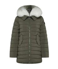 NWT PEUTEREY GREEN DOWN JACKET WITH LARGE FUR ITOKA ML FUR PED4017