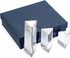 Set of 3 Photography Prisms, Optical Crystal Glass Triangular Prisms for Teachin