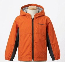 Columbia Toddler Boys Orange Grey Hooded Windbreaker Jacket Size 3T