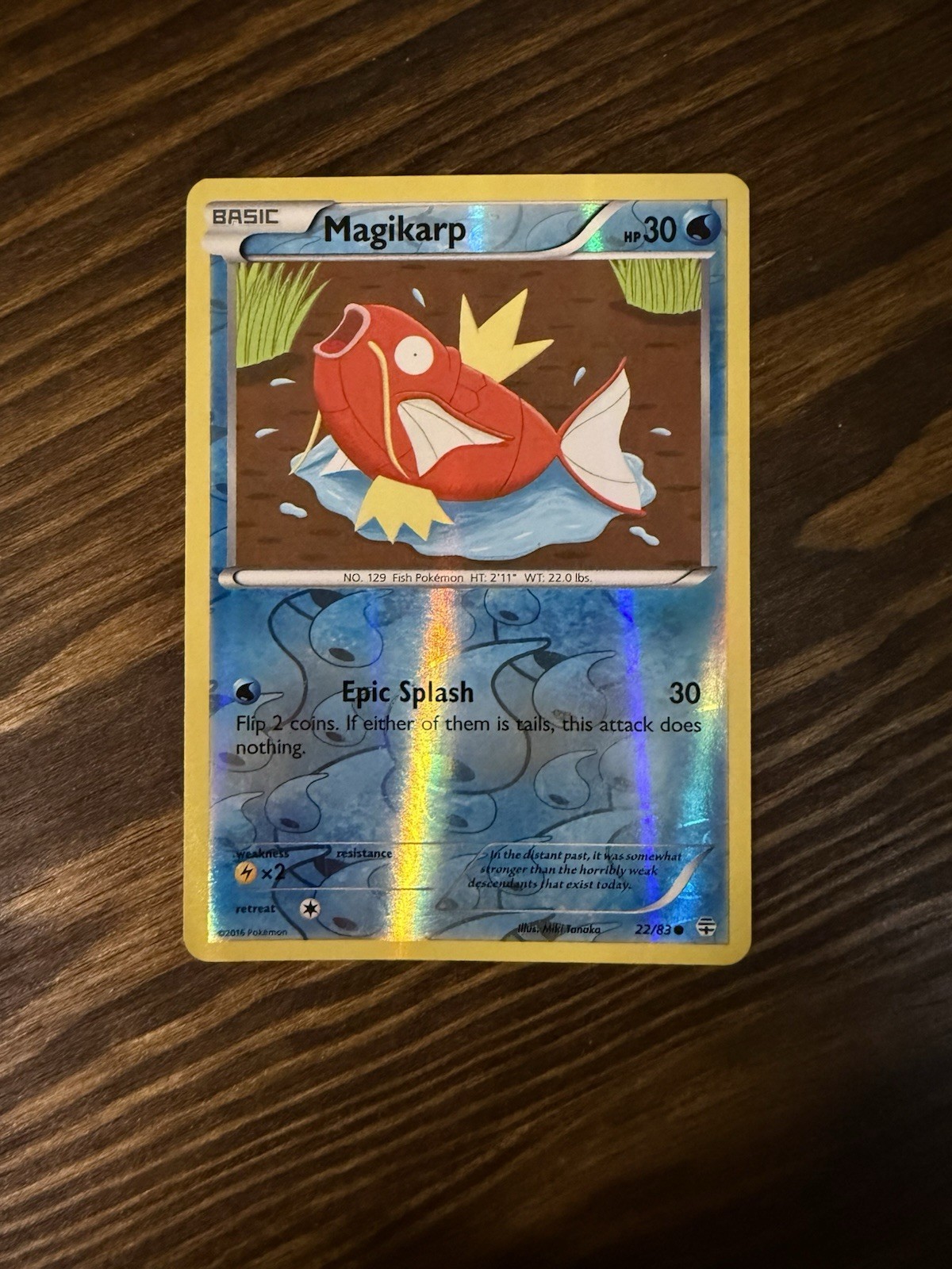 Pokemon Magikarp XY Generations Reverse Holo 22/83 LP Condition