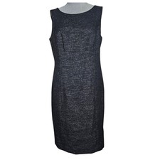 Nine West Black Metallic Knit Knee Length Dress Size 10