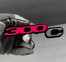 2PC(pair)300C Emblem Fender Badges MblackPink on Black Custom Design.