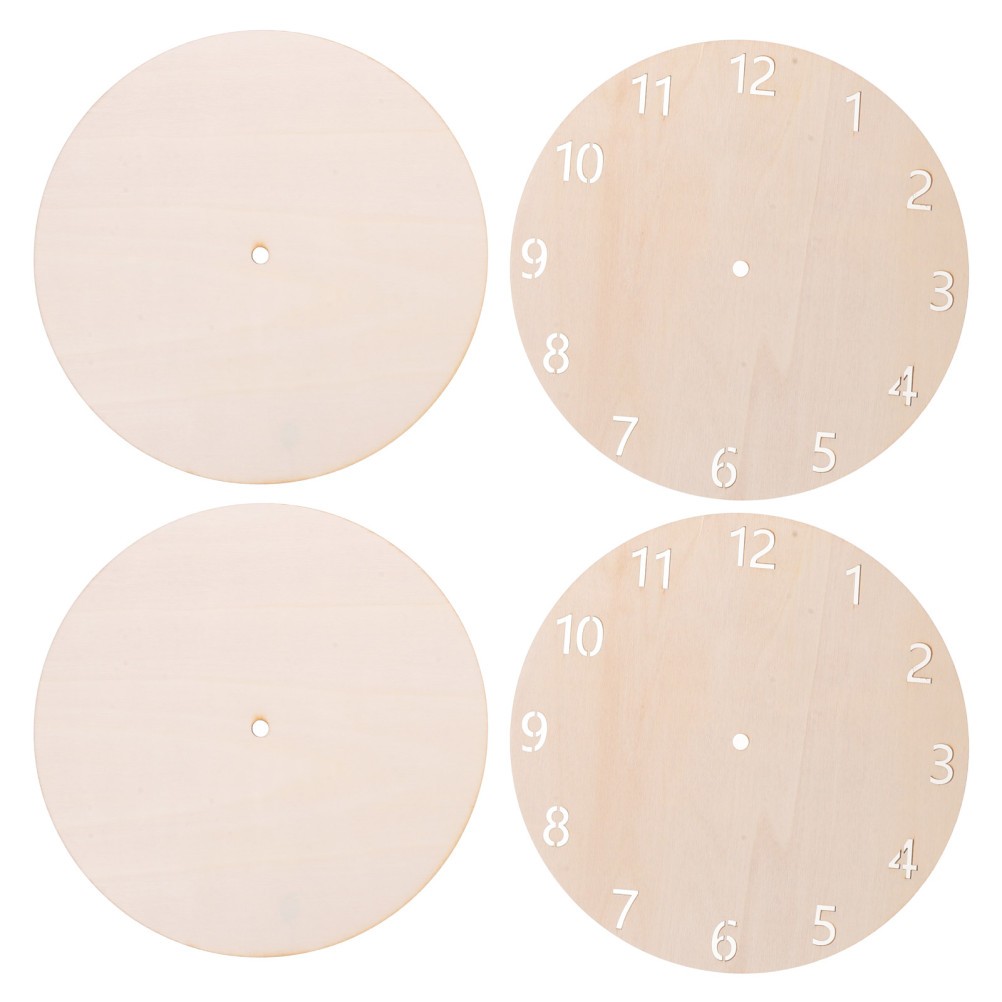 Reusable Wooden Clock Face for DIY Beige Blank Wall Clock Dial Craft Kit