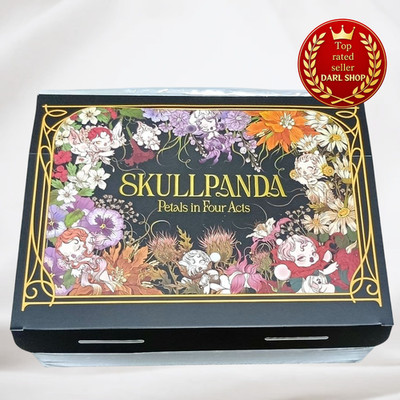 POP MART SKULLPANDA Blütenblätter in vier Akten Figur ganzes Set (12 Stück) B...