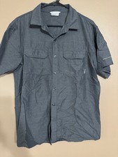 Columbia Omni-Wick Short Sleeve Button Up Shirt Men  s Medium Gray