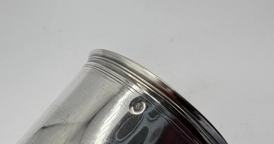 BELLE TIMBALE EN ARGENT MASSIF ORIGINE FRANCE PARIS 1798 1 ER COQ P.M - Photo 3/4