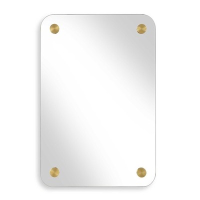 Uttermost Hamrick 08265 Brass Medallion Rectangle Vanity Mirror 24x36