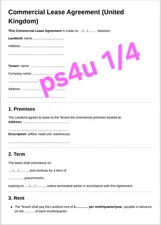 Sent Via Email Commercial Lease Agreement (4 Pages)