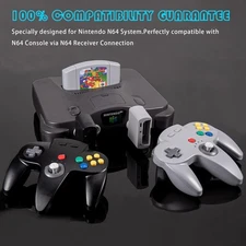 2.4 GHz Wireless N64 Controller, N64 Receiver, Compatible with N64 Console