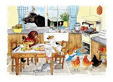 Stow Green 40 x 30cm Glass Worktop Saver Protector Too Many Cooks Chopping Board