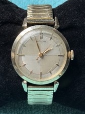 Hamilton Vintage Gold Tone Expansion Band Silver Dial Men’s Watch 34mm Running