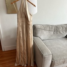 Vintage 90 s Calvin Klein Gold Silk Fairy Hal...