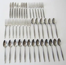 EKCO Eterna MARY JANE Stainless Flatware Set of 41 Pieces Textured Handles