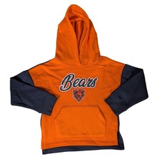 Kids Chicago Bears Orange Navy NFL Team Apparel Hoodie Sweatshirt Girls Large