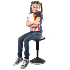 Kids Wobble Chair Height-Adjustable (15.7-21.7") Active Chair Age 12-18 Black