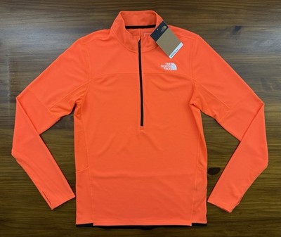 NEW The North Face Sunriser 1/4 Zip Pullover Men's Small Slim Fit Vivid Flame