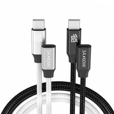 USB C Verlängerungskabel 10Gbps 60Hz - Schwarz & Weiß - 0,5m - 1,5m