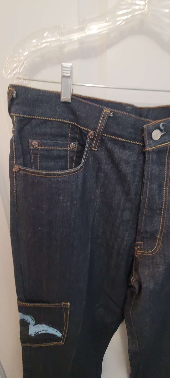 Evisu Heritage Indigo Genes Rare Men Seagull Logo Jeans Size 36 image 5