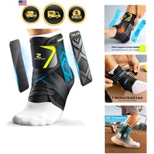 Quick Lace Up Ankle Brace with Side Stabilizing Pads, Slim Fit Ankle Support ...