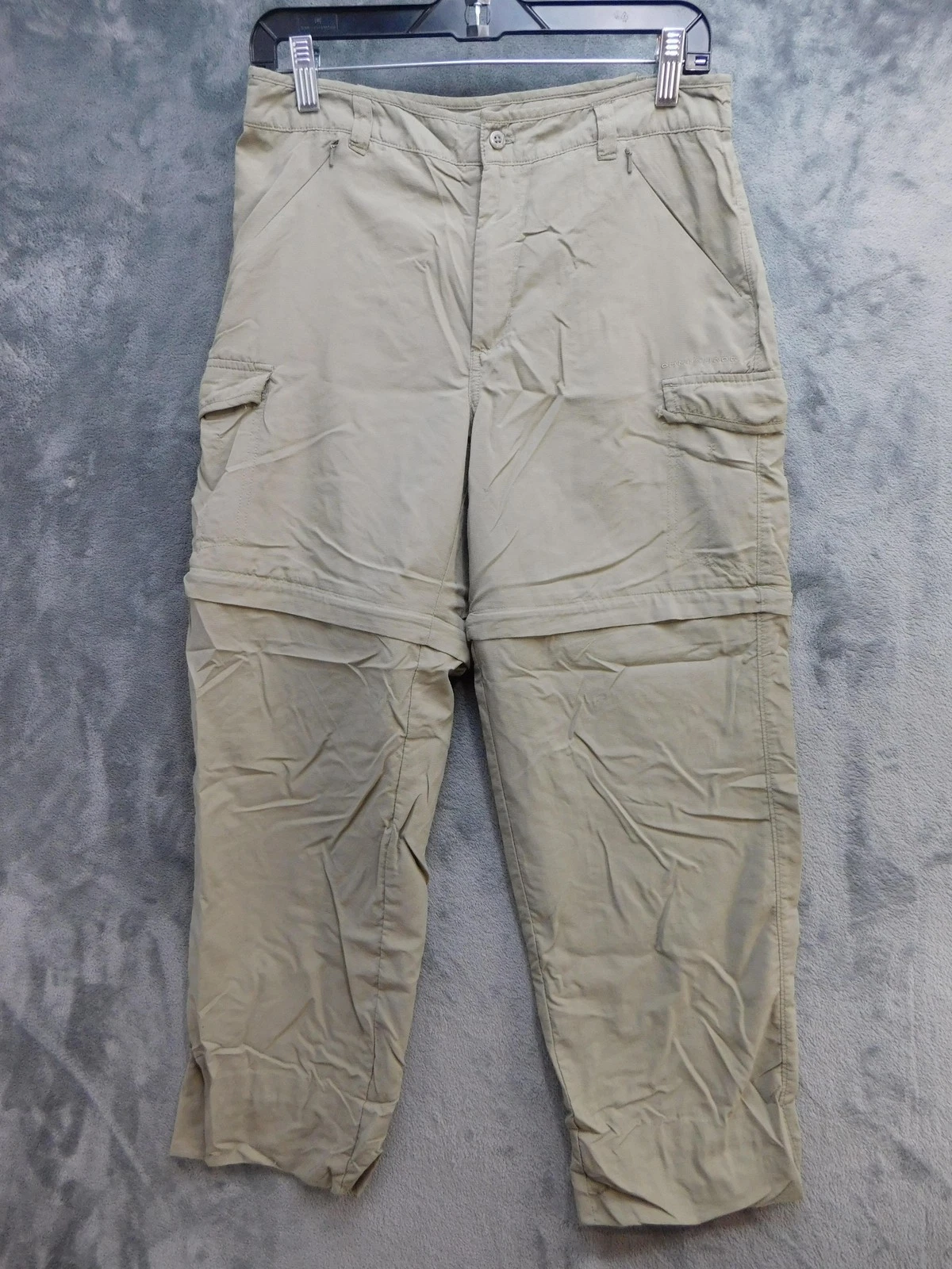 Columbia Pants Mens 29x30 Beige Cargo Nylon Polyester Microfiber Pockets