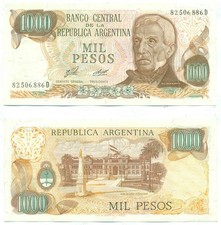 ARGENTINA NOTE 1000 PESOS (1976) PORTA-DIZ SUFFIX D B# 2446a P 304b UNC