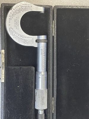 Vintage Starrett No. 231 0''-1'' Outside Micrometer 0.0001 Res. Ratchet Thimble