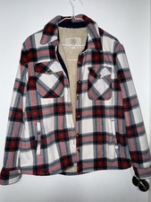 SAGE Flannel Plaid Button Up Women s Small. Sherpa Interior Warm Material
