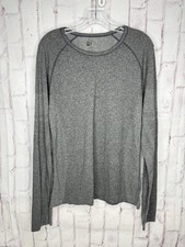 FIGS Womens Salta Seamless Long Sleeve Underscrub Top Size L Gray Healthcare