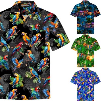 Herren Hawaii Hemd 100% Baumwolle S - 8XL Kurzarm Sommer Beach Hawaiian Shirt 
