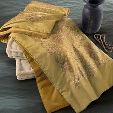 Plaid Imbottito di Somma articolo KHULNA variante DORATA realizzato con stampa p