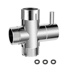 Solid Brass 3-Way Shower Diverter Valve 1/2in for Handheld Fixed Head Switching