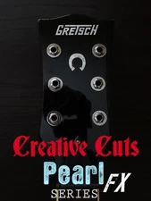 Horseshoe Guitar Headstock Logo  Pearloid  style Vinyl Sticker Decal