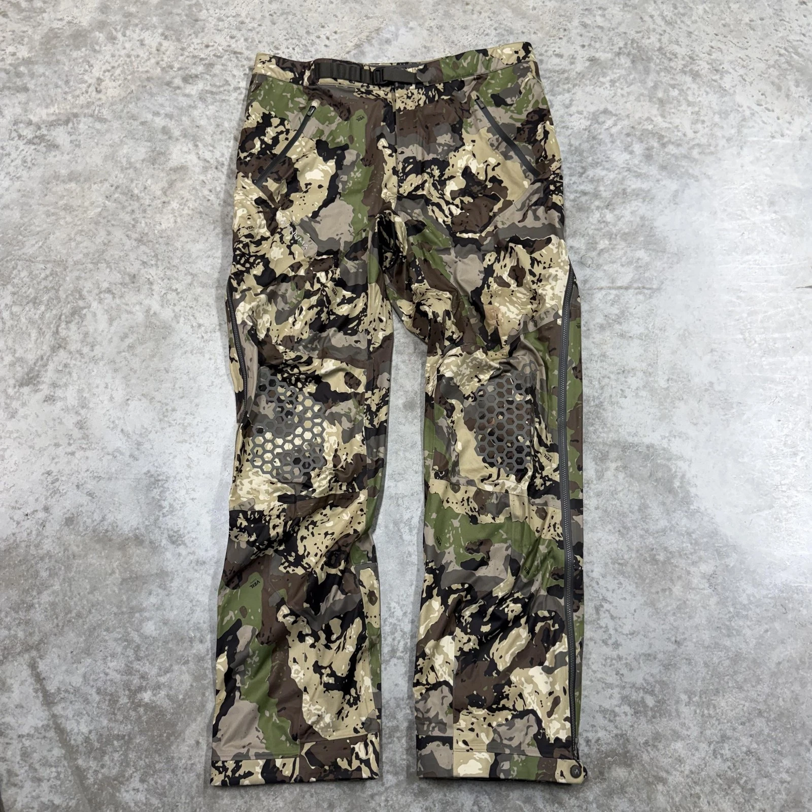 Pnuma 3L Rain Pants Mens 40x34 XLT Veil Camo Waterproof Hunting Zip Pockets