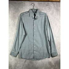 Eton Contemporary Dress Shirt Mens Size 15 3/4 40 Gray Stretch Button Up Cotton