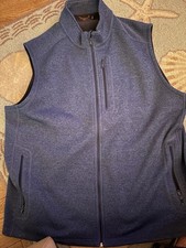 Vineyard Vines Men s Full Zip Stand-Up Collar Solid Blue Vest 2XLT Big Tall