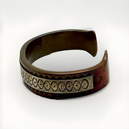 Native American Heavy Sterling Silver & Pure Copper Hand Tooled Cuff Bracelet - Picture 9 of 10