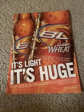 Vintage 2009 BUD LIGHT GOLDEN WHEAT BEER BL Poster Print Ad