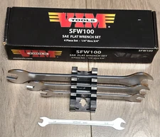 Vim Tools 4pc SAE Thin Wrench Set 1/4" to 3/4" w/ Holder #SFW100
