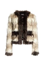 LANVIN FOR H&M RARE MINK IMITATION FAUX FUR JACKET COAT UK 14 US 10 MEDIUM BNWT