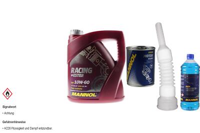 4L MANNOL Motoröl SAE 10W-60 RACING+ESTER inkl. Additiv Auslaufschlauch