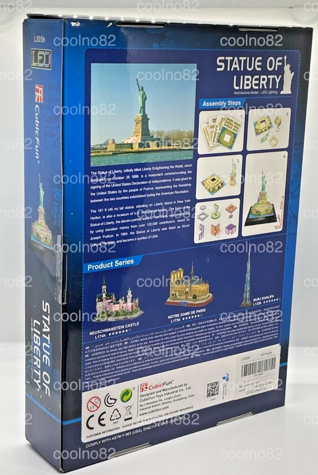 RARE Cubic Fun 3D Puzzle STATUE OF LIBERTY LED Lighting MISB FREE SHIPPING - Image 2 of 3