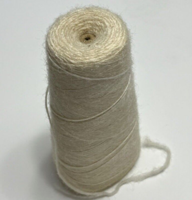 Vtg Yarn Cone Spool Serger Wool Ivory Sewing Crochet Knitting Bobbin Overlock