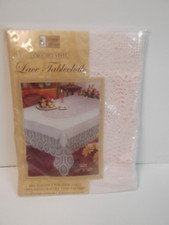 Better Home Ivory Crochet Vinyl Lace Tablecloth 60" X 90" NEW IN PACKAGE
