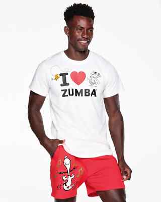 新作♪ユニセックス Zumba X Peanuts Love Tee-White Zumba X Peanuts Love Unisex Tee - White ~ XS/S, M/L, XL/XXL