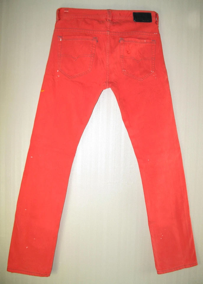 *LO ÚLTIMO ITALIA Hombres DIESEL THAVAR 852D SKINNY DISTRESS MELOCOTÓN Jeans 29 x32 (Ajuste 30x32) Foto 4 de 4