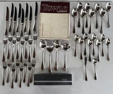 46 Pieces Towle William Adams RALEIGH  Silver Plated Flatware Vintage Open Box