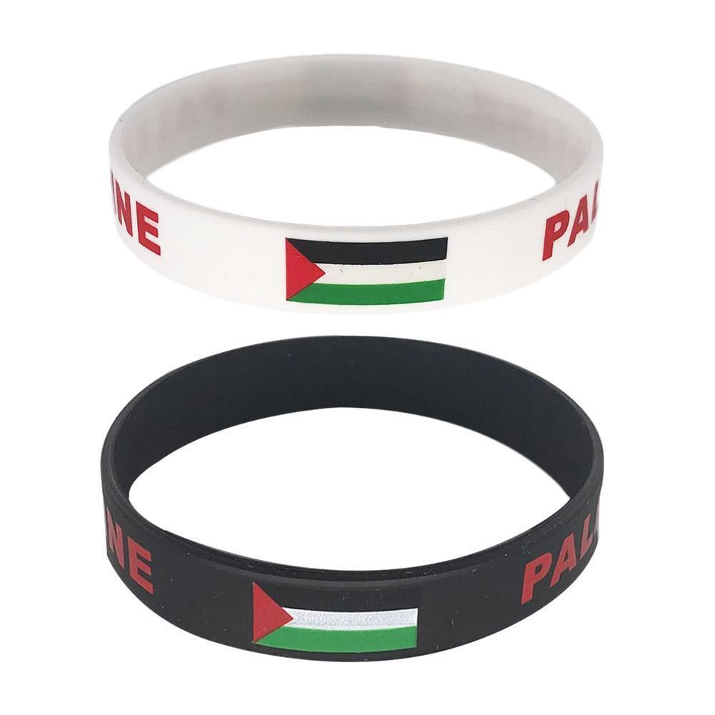 Save Gaza / Free Palestine Flag Black Silicone Wristband