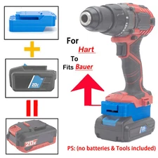 Battery Adapter For HART 20V Li-Ion Battery to For Bauer 20V Cordless Tools New