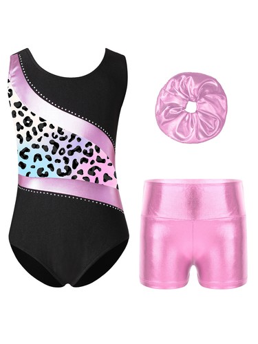 Girls Set Sparkly Clothes Adorned Outfit Jumpsuit Bodysuit Fake Diamonds Dance - Picture 40 of 53